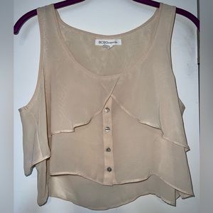 BCBG GENERATION Satin Delicate Top with button design